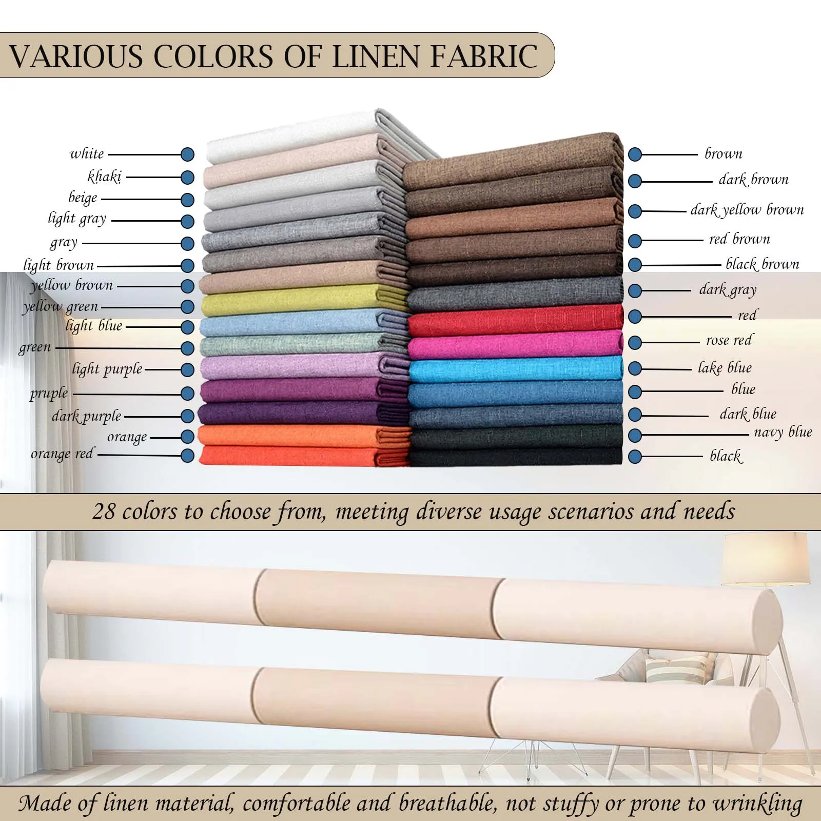 وسادة لفة إسفنجية للركبة/الساق/الرقبة، وسادة أسطوانية مستديرة للنوم على الجانب أو الخلفي غطاء تبريد قابل للإزالة