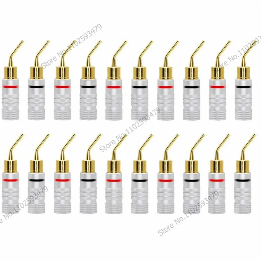 50-100pcs 24K Gold Speaker Pin Angel 2mm Banana Plug Speaker wire Screw Lock ADAPTER