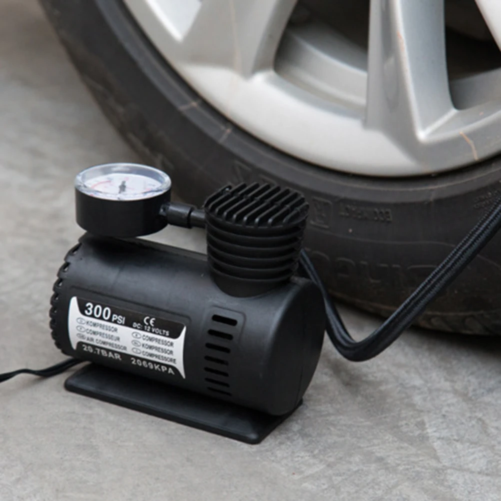 

12V Car Tire Inflator Air Compressor Pump Gauge Black Mini For Motorcycle Sofa Small Vehicle
