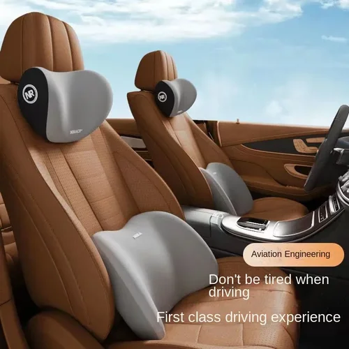 Imagen 2 del producto Almohada universal de soporte para el cuello del reposacabezas del coche, cojín del asiento de espuma viscoelástica, cojín de respaldo lumbar, almohada para el cuello de las cuatro estaciones para todos los coches