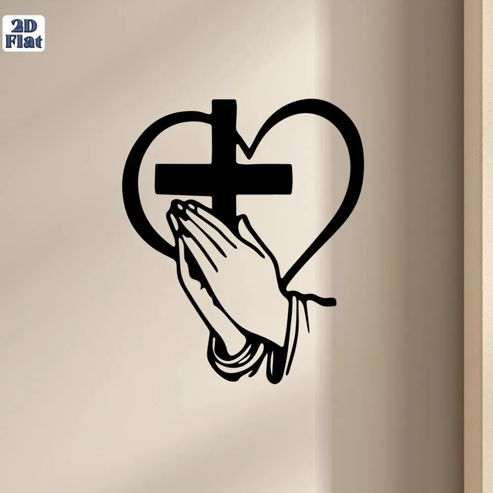 Art mural religieux en métal, sculpture de cœur en fer antirouille pour la décoration de la maison