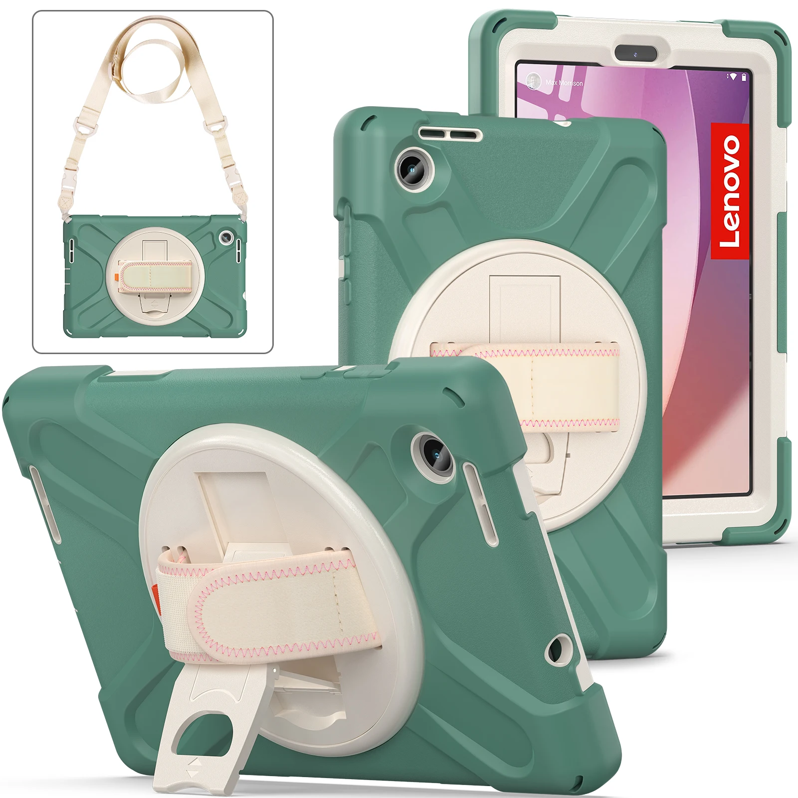For Lenovo Tab M8 4th Funda Gen 4 Gen4 TB300FU TB300XU Case Tablet Heavy Duty Shockproof Rugged Cover with Hand/Shoulder Strap