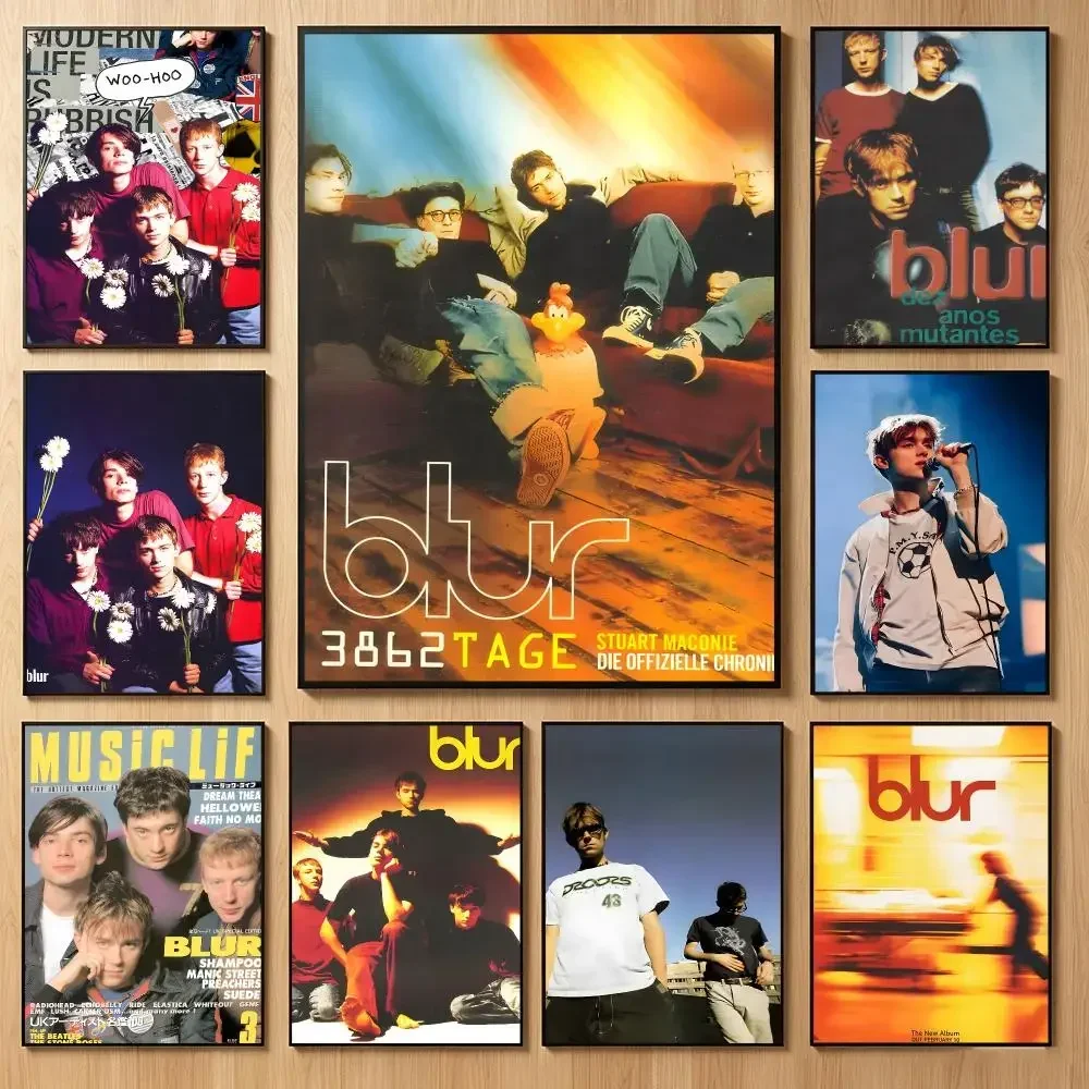 Alternative Band B-Blur Poster Classic Self-Adhesive PP Wall Sticker for Living Room Bar Decor Gift