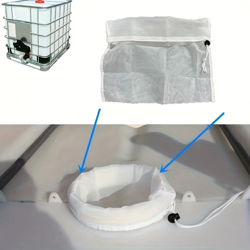 5pcs Nylon Filter Net for IBC Barrel Tanks - 30x30cm Mesh Lining with Drawstring Closure, Perfect for Ventilation, Rainwater Tan