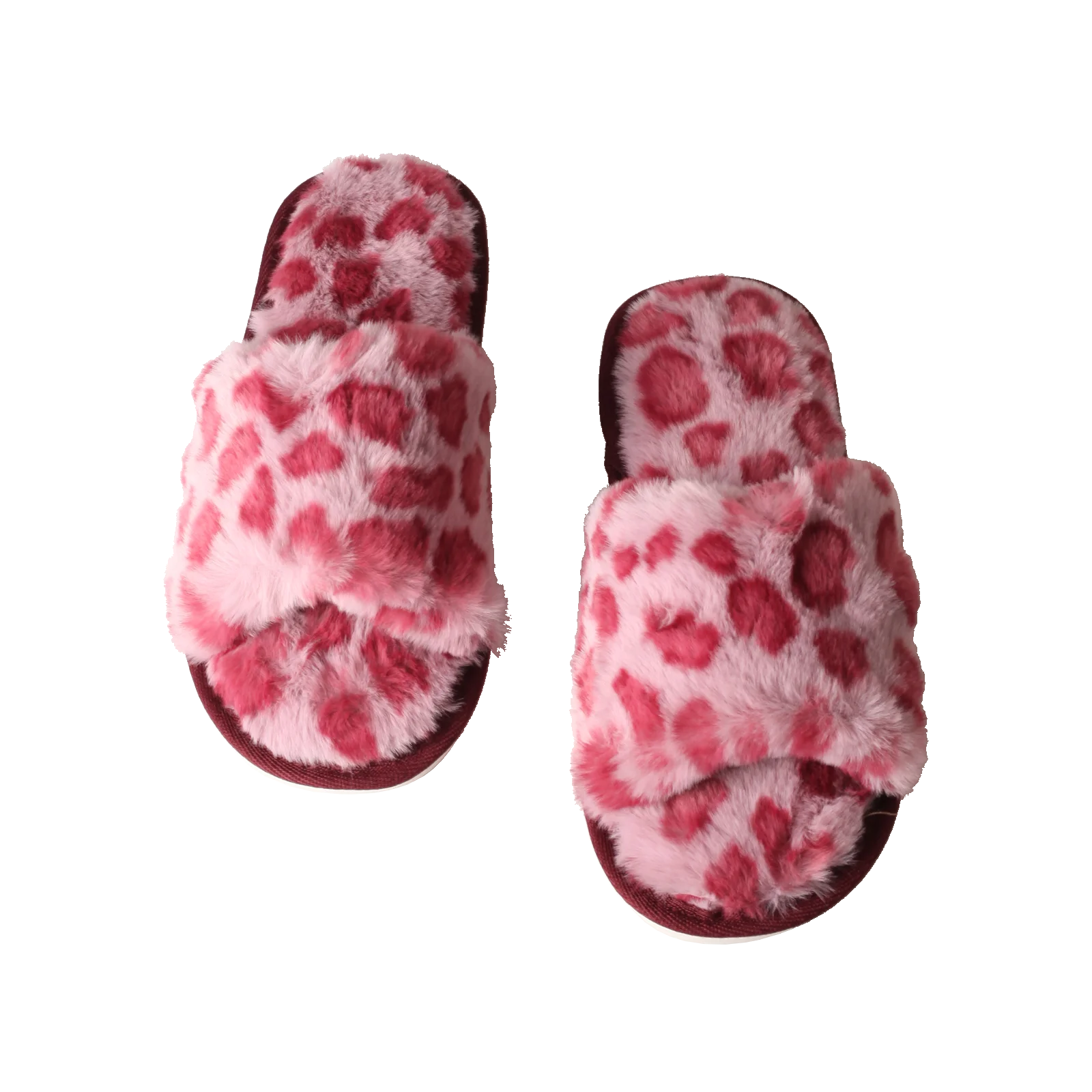 Autumn and Winter Indoor Women's Fashionable Leopard Plush Thin Soled Slippers