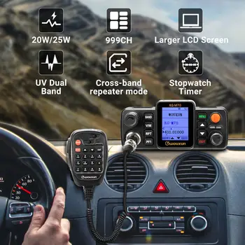 WOUXUN KG-M70 25W mobilní rádio s křížovým pásmovým opakovačem, dvoupásmový dlouhý dosah, 999 kanálů, vysoce výkonná autorádiová stanice s mikrofonem 10 nejlepší prodej wouxun kg - №2