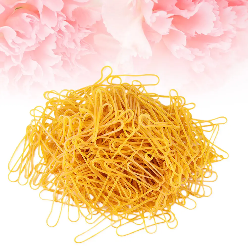 

50G Yellow Rubber Bands Natural Rubber Elastic Bundling Rings for Home Office Classroom Organization Sturdy Reusable Stretchable