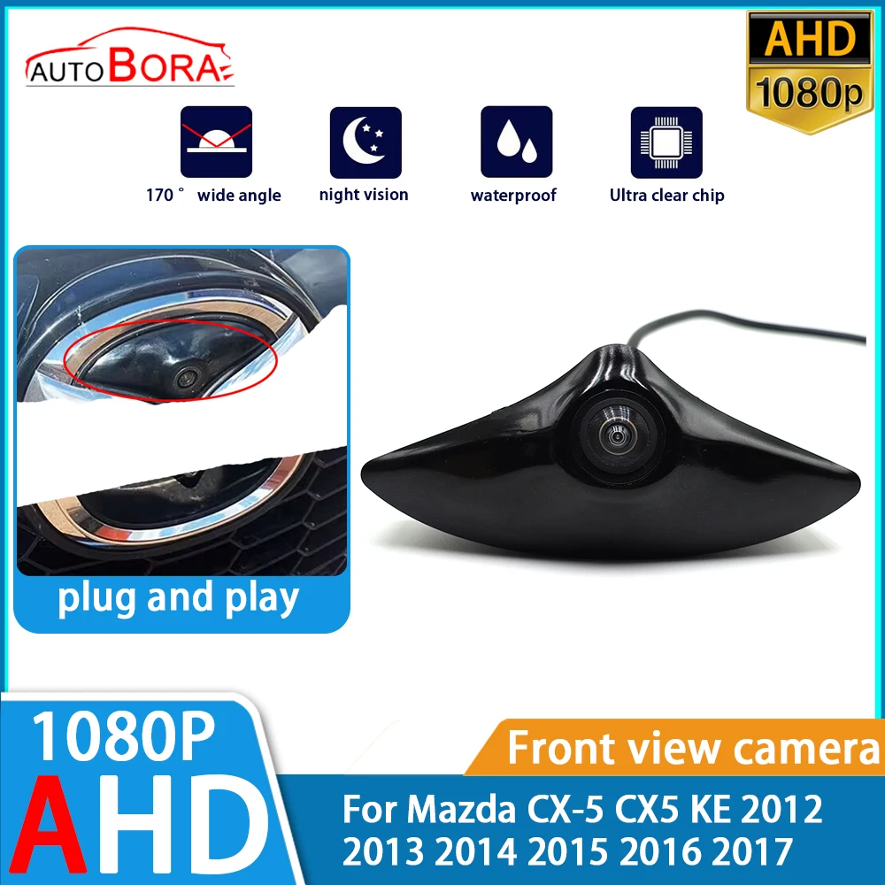 ZhuCamX AHD 1080P Ultra Clear Night Vision LOGO Parking Front View Camera For Mazda CX-5 CX5 KE 2012 2013 2014 2015 2016 2017