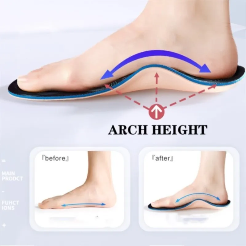 Cork Flat Foot Arch Support Orthopedic Insoles X-shaped Lower Leg Shape Correction