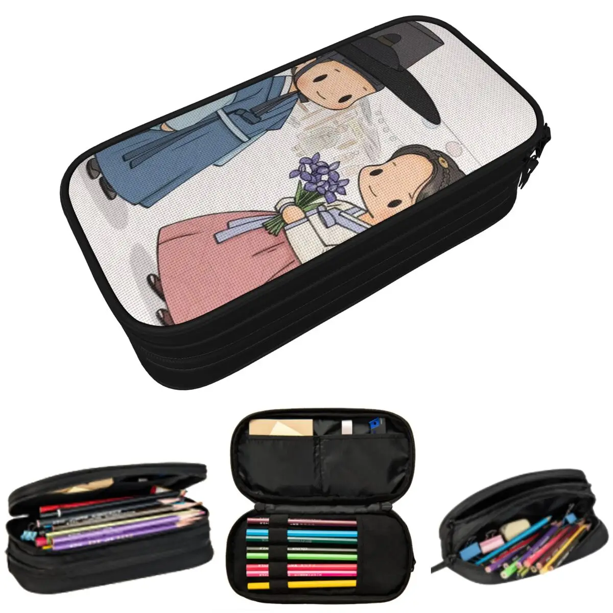 Trousse à crayons série télévisée populaire Love Couple Bon Appetit Your Majesty pour l'école, boîte à stylos, sac à crayons, fournitures de papeterie, étui porte-stylos