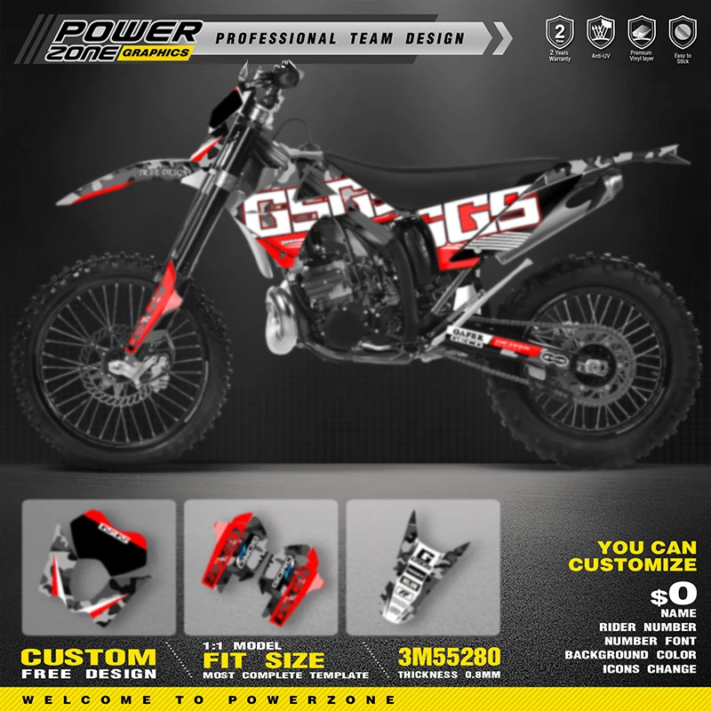 PowerZone Custom Team Graphics Backgrounds Decals Stickers Kits For GASGAS Gas Gas 2010 2011 EC MC 200 250 300 350