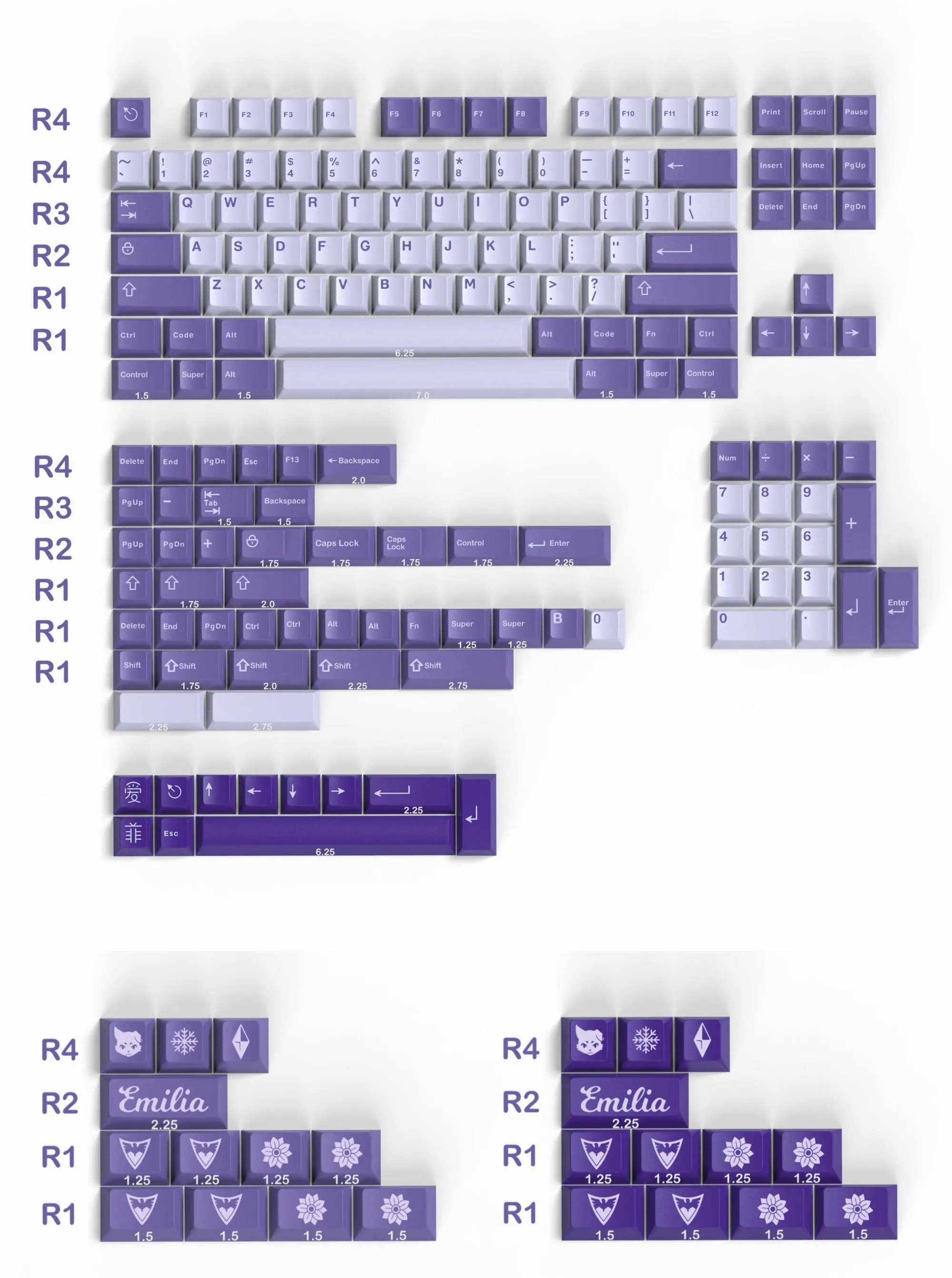 Imagem -06 - Gmky-ice Witch Keycaps Perfil Cereja Double Shot Abs Font Pbt Keycaps Teclado Mecânico Interruptor mx