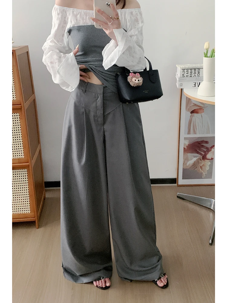 

ay Suit Pants UVPU Women's Faion Spring 2025 Long Trousers Ele Profional Office Wear Casual Comfortable Fit