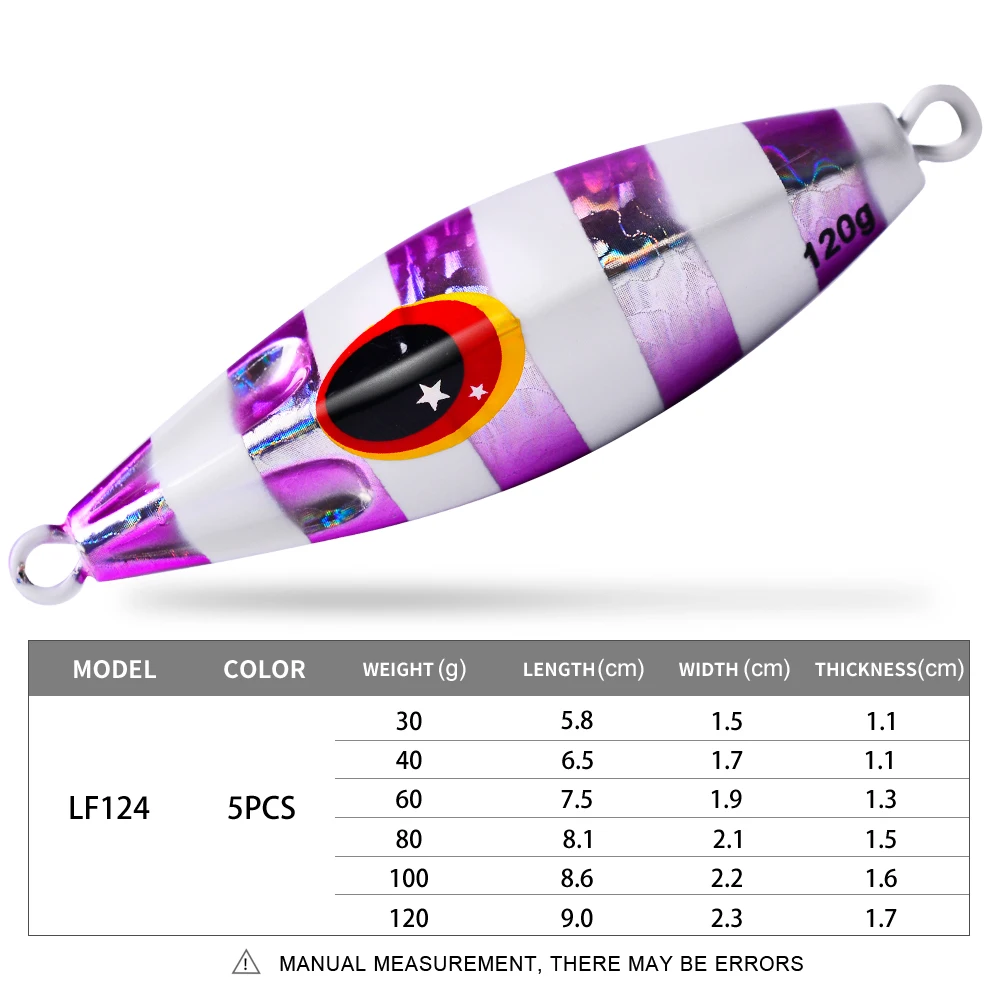 PROBEROS 1pc Glowing Metal Jig Fishing Lure,Bionic Sea Bait with Realistic Action, Durable Slow Pitch Jig for Nighttime Catches