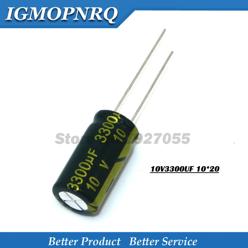 10PCS 10V3300UF 10*20mm 3300UF 10V 10*20 Aluminum electrolytic capacitor new