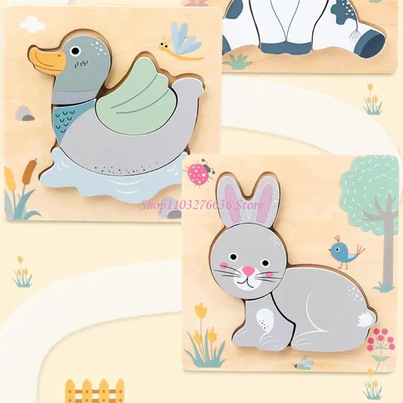 

R6FD Puzzle Children Toy Assembly Animals Desk Table Decors