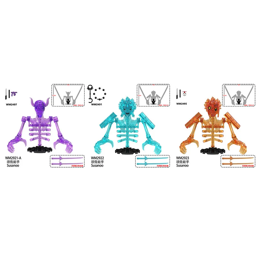 Sasuke Susanoo Anime Mini Bricks Action Figures Building Block Doll Comic Assembly Assembly Toys for Children WM6208