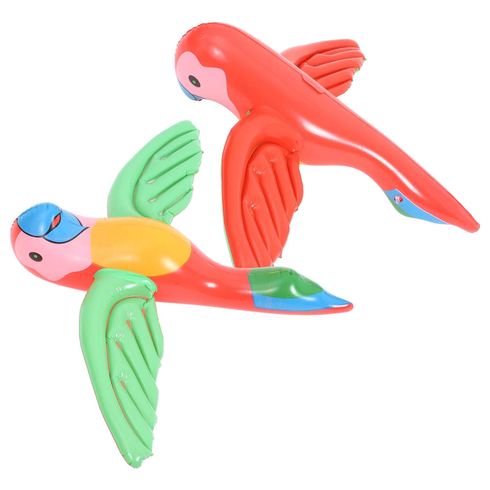 

2 Pcs Parrot Inflatable Balloon Colorful Ornament Bath Toys Pool for Kids Large Beach Party Favors Decor Pvc Giant Child