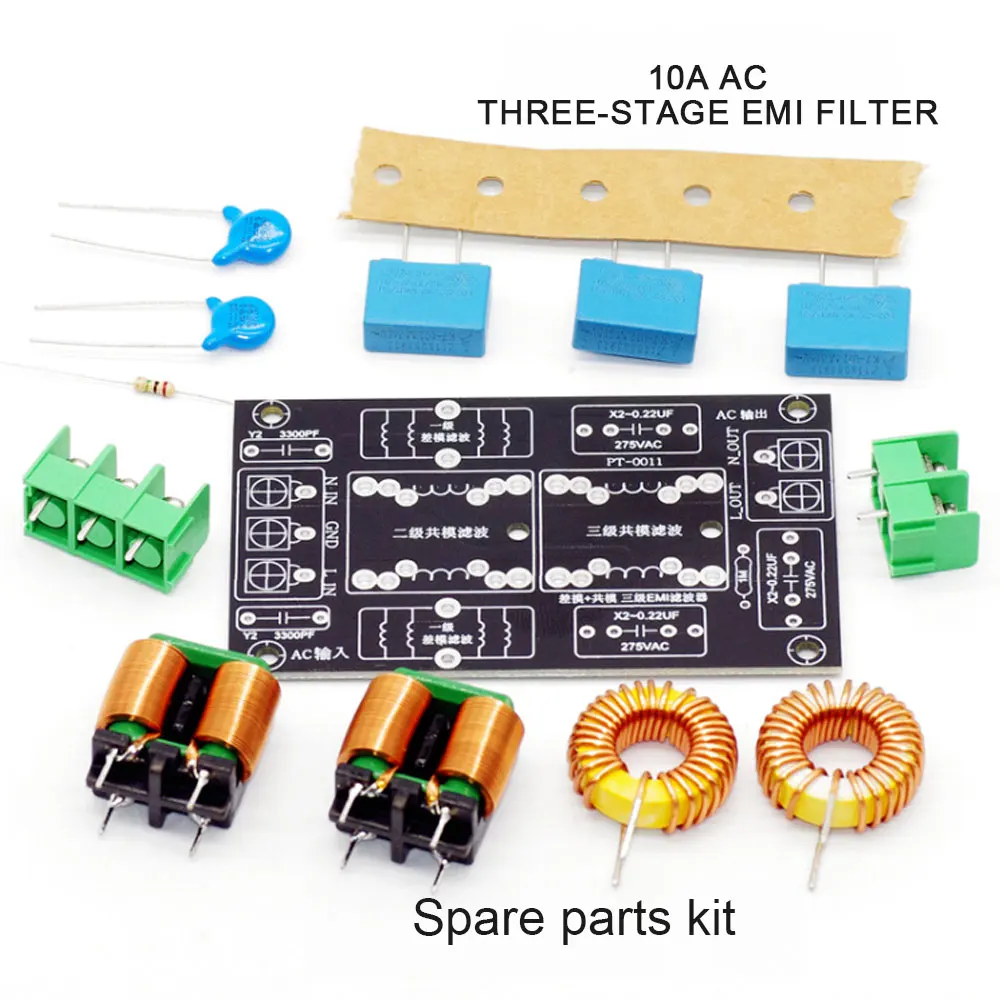 4A 10A 20A 3-stage EMI energie filtr deska střídavého 110V 220V EMI filtr FCC elektromagnetický porucha DIY souprava