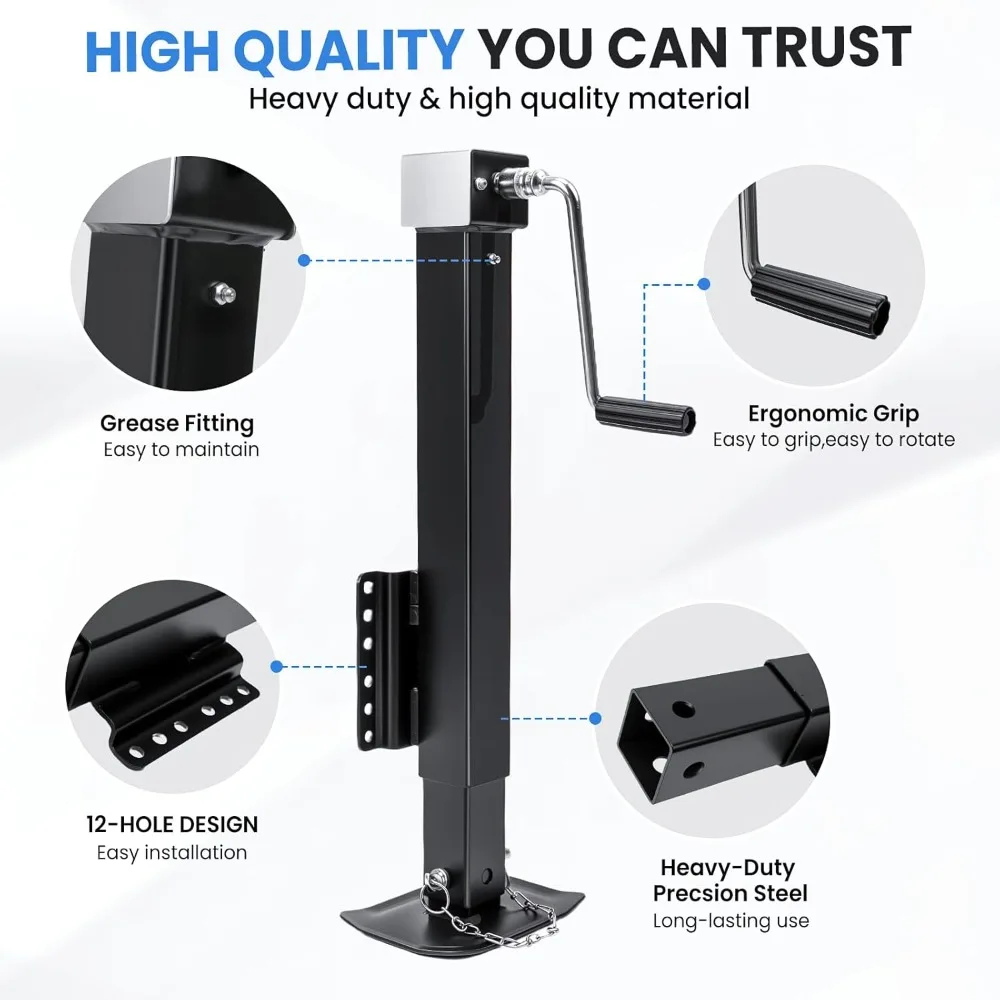 مقبس مقطورة عالي التحمل بوزن 8000 رطل، رافعة 28.8 بوصة، مثقاب لاسلكي متوافق مع مقطورات أدوات القارب RV #6