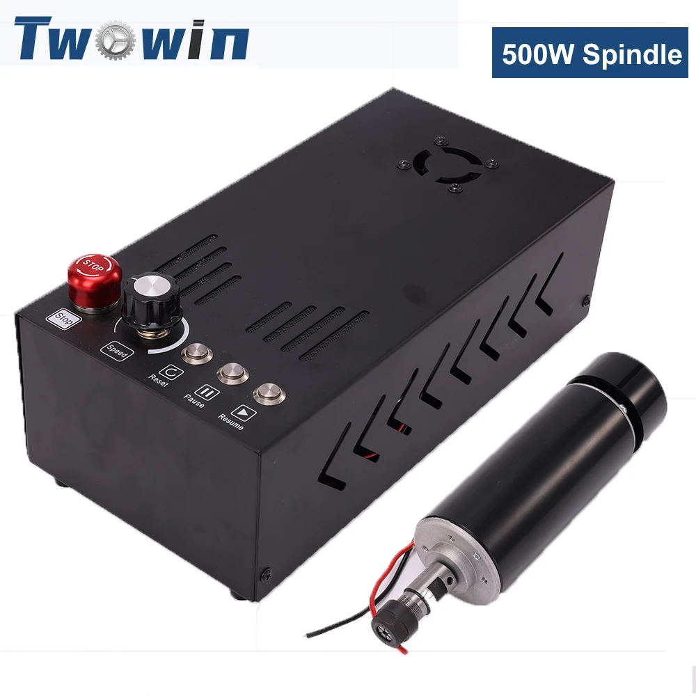 

TWOWIN CNC 500W Spindle Control Box Integrated Power with USB Port Emergency Switch Offline Control Box Tools for Laser Engraver