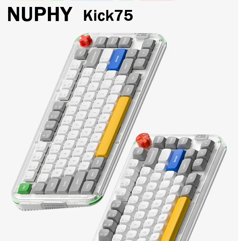 NuPhy Kick75 Mechanical Keyboard Low Switch Wireless 75% Layout Hot-Swap Gasket Structure Bluetooth 2.4G Gaming Silent axis