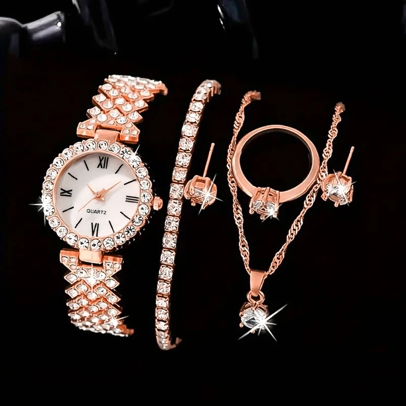 6Pc New Women's Quartz Watch - Gift And Exquisite Combination - Suitable For All Holiday Occasions