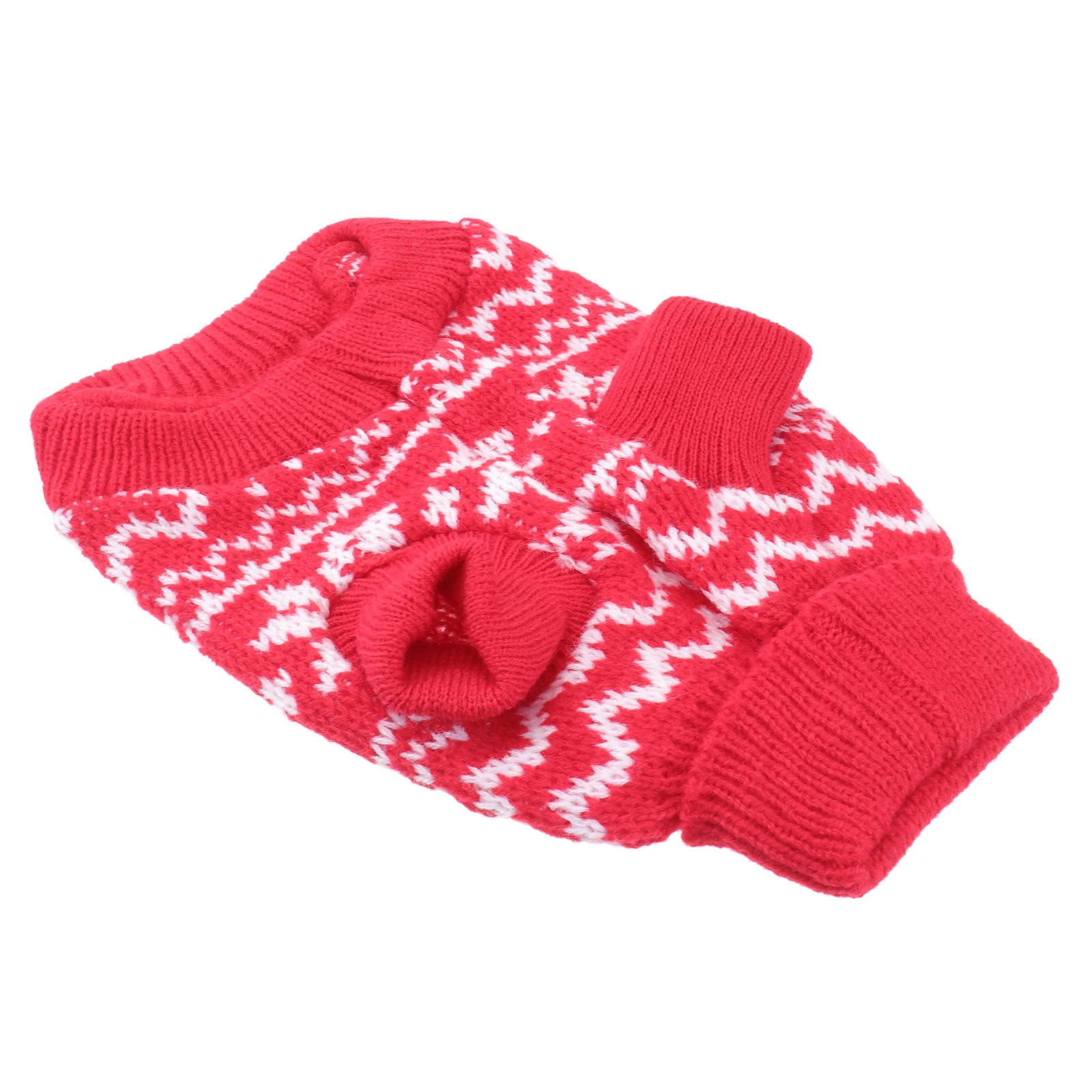 

Pet Clothes Sweater Winter Coat Dog Puppies Keep Warm Holiday for Snowflake Red