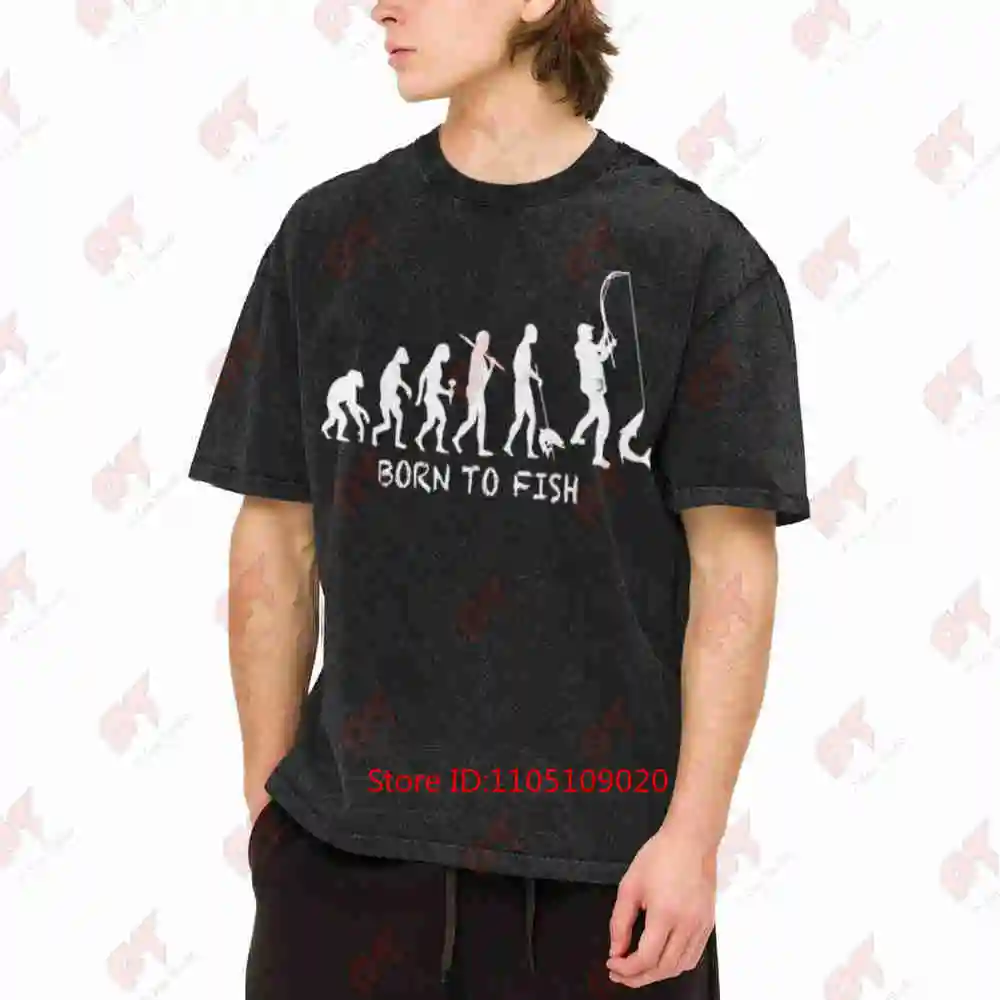 Evolution Fishing Angling Carp Funny Vintage Washed Tee Pure Cotton T-Shirt