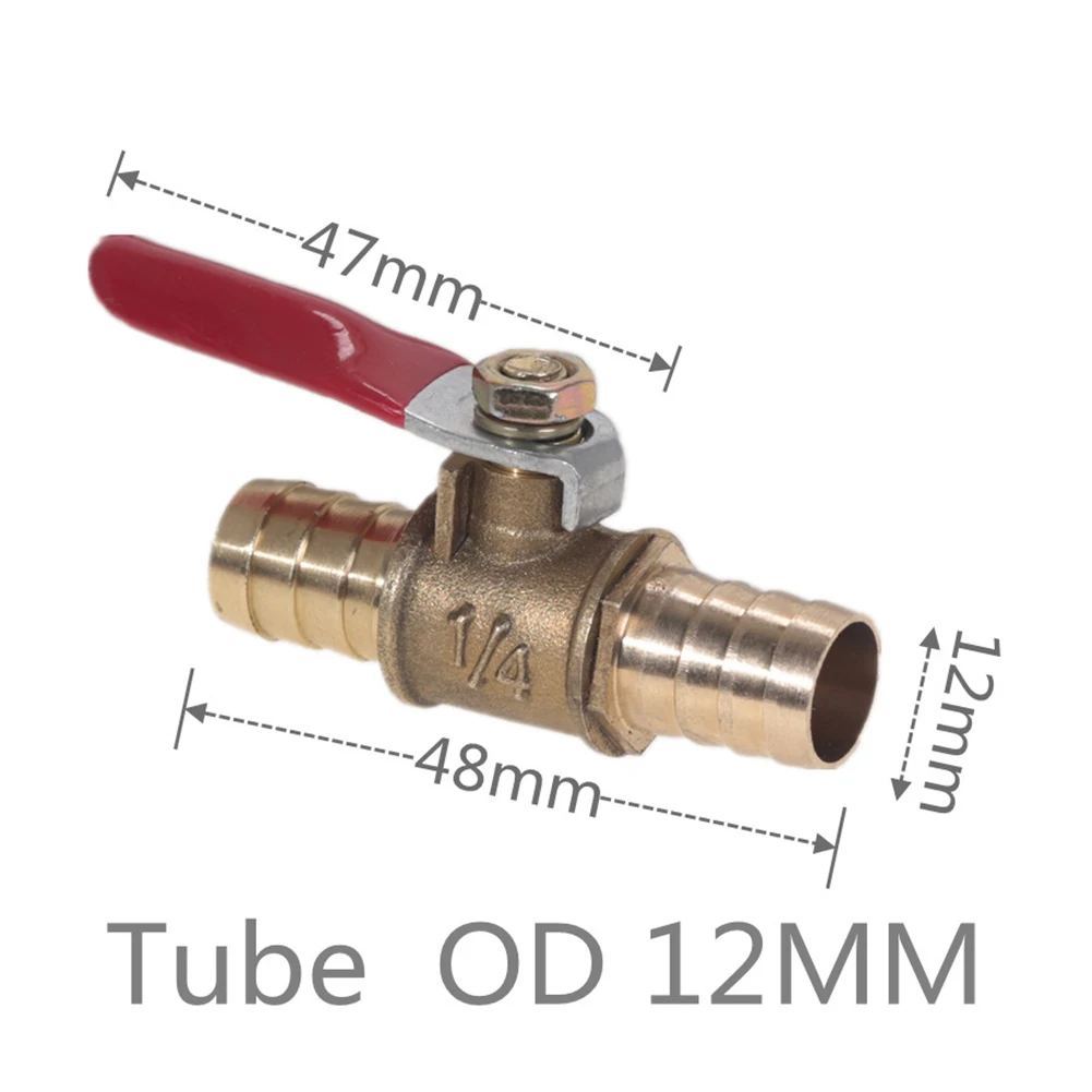 Gesmeed Messing Lichaam Water/Olie/Aardgas Afgesloten Kogelklep Met Slang Weerhaak Aansluiting Drainage Rotatie Apparaat 6Mm 8Mm 10Mm 12Mm