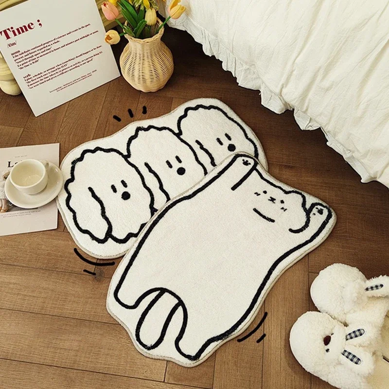 Cute Cat Rugs Cartoon Carpet In The Bedroom Non-slip Floor Mat Irregular Bedside Rug Bathroom Carpet Cat Foot Mats Room Decor 러그