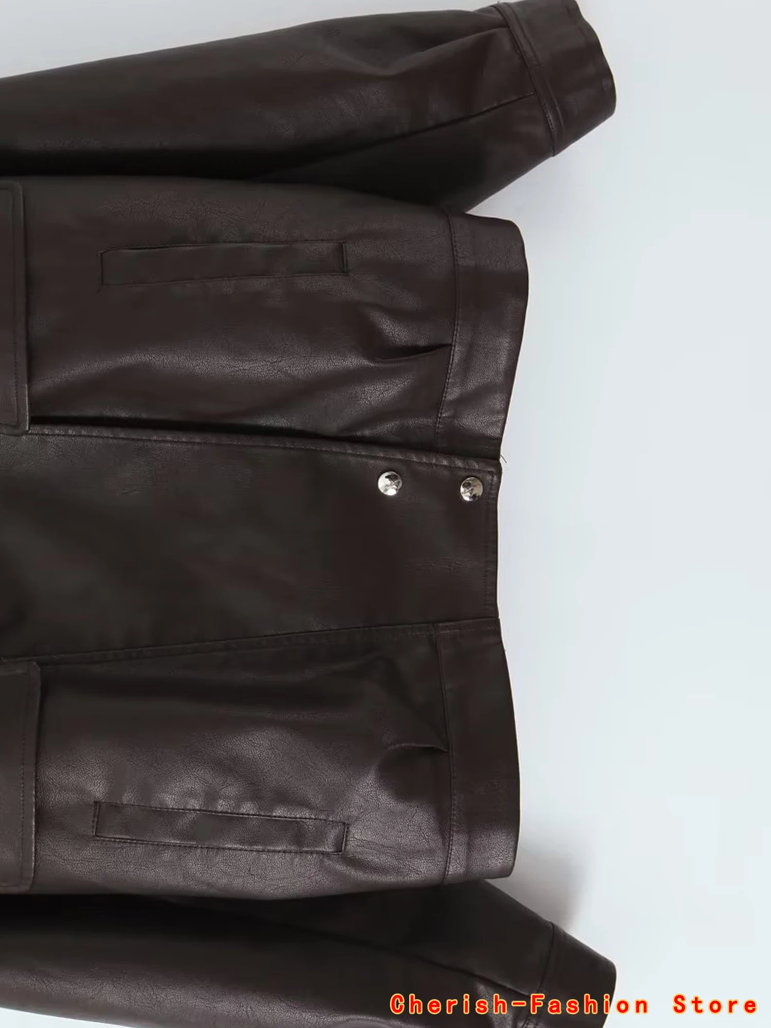 Giacca da motociclista da motociclista allentata da donna Giacca in ecopelle nera Pu oversize primavera autunno Cappotto con cerniera femminile Capispalla con cerniera di alta qualità