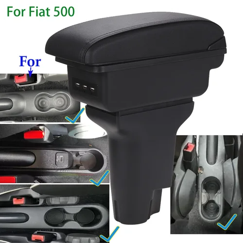 Reposabrazos para Fiat 500, caja de almacenamiento para reposabrazos de coche Fiat CRONOS, detalles interiores dedicados, accesorios de reequipamiento