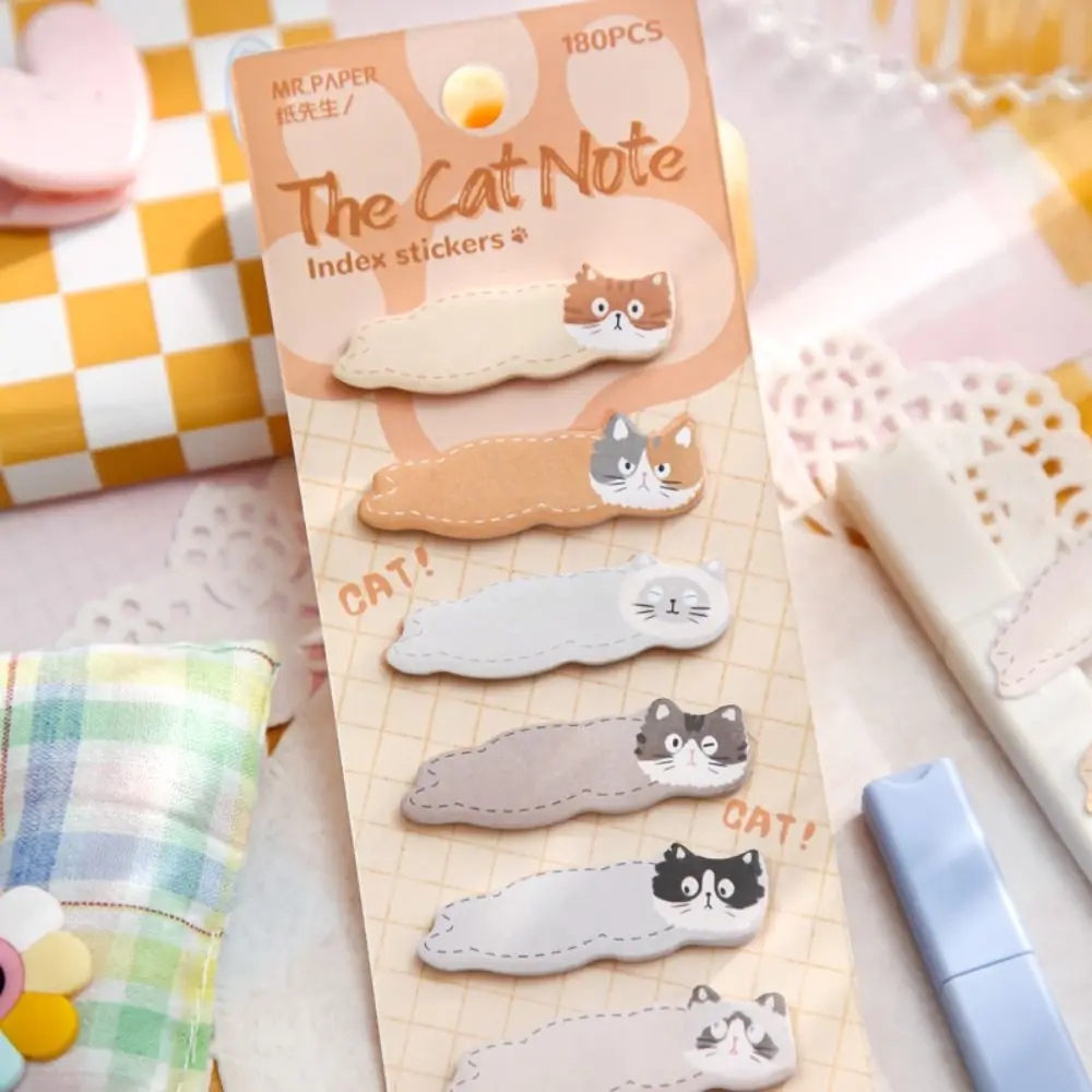 Scrapbooking Memo Pad Cat Index Sticker Creative Meow Kitty Index Dividers Cartoon Posted Cat Paw Sticky Note Office