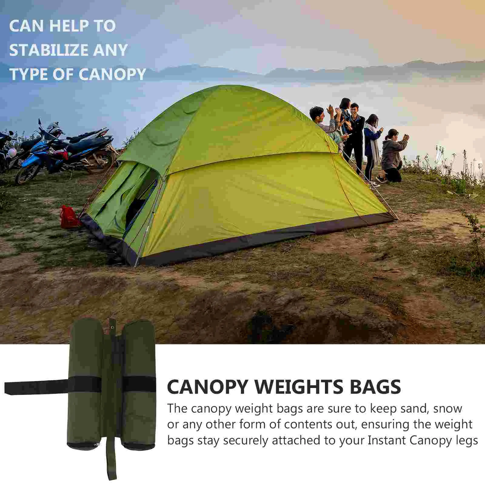 4pcs Canopy Weight Bags Heavy Duty Canopy Weights Sand Bags for Instant Legs Outdoor Sun Shelter (Black)