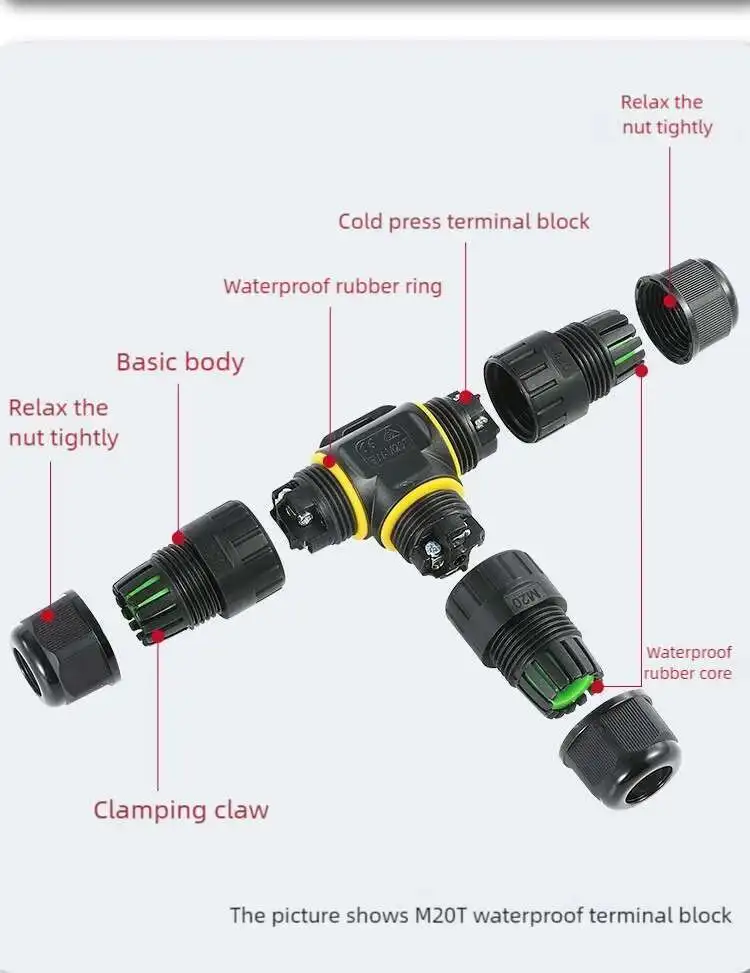 IP68 Wasserdichte Klemmenblöcke Outdoor Regenfeste Drahtverbinder Lötfreie LED-Lampen Elektrische Kabelverbindungen Schnellverbinder – Detail 6