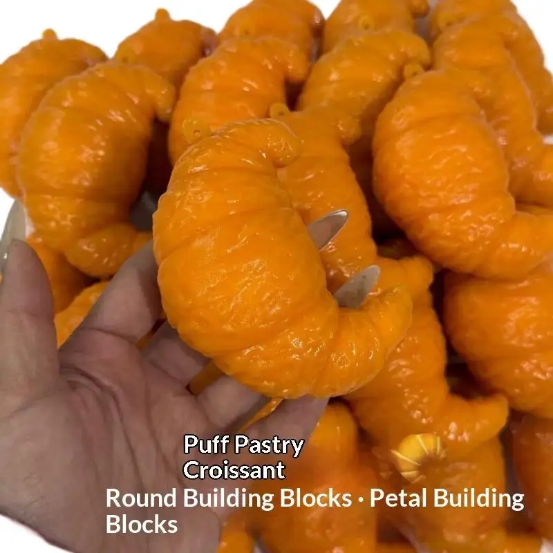 Croissant Stress Relief Squeeze Toy ASMR Crunchy  Fidget Durable for Teens Adults Office Decompression Party Gifts