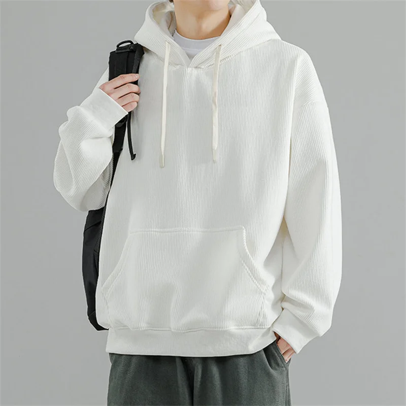 2023 Autumn New Fashion Youth Simple Hooded Sweater Coat Men's Casual Loose Versatile Long Sleeve Sweater Coat