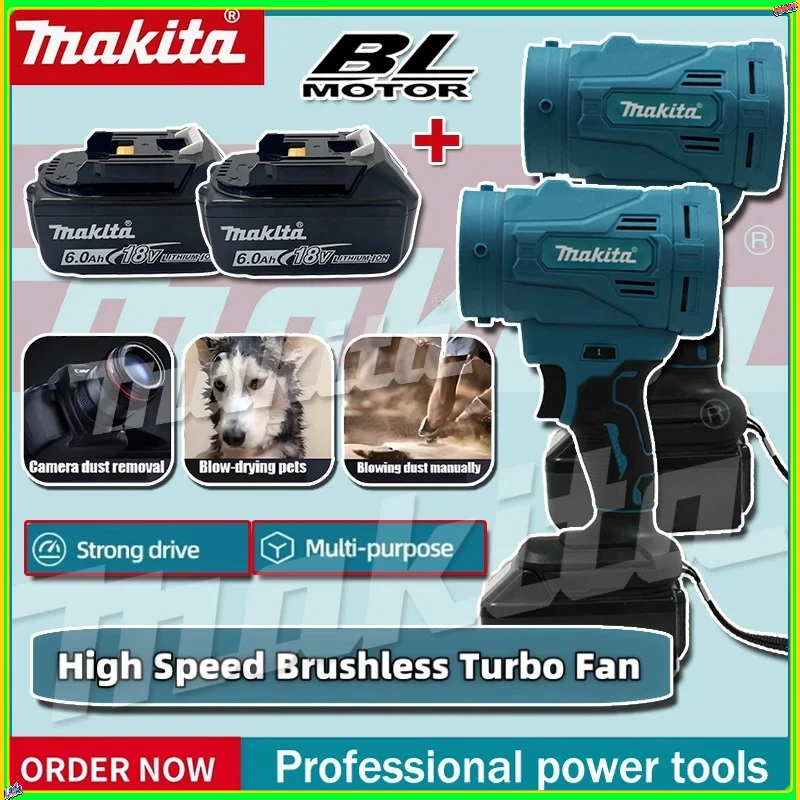 

Makita 130000RPM Brushless Electric Air Blower High Speed Jet Turbo Fan Cordless Violent Fan Air Duster Tool For 18V Battery