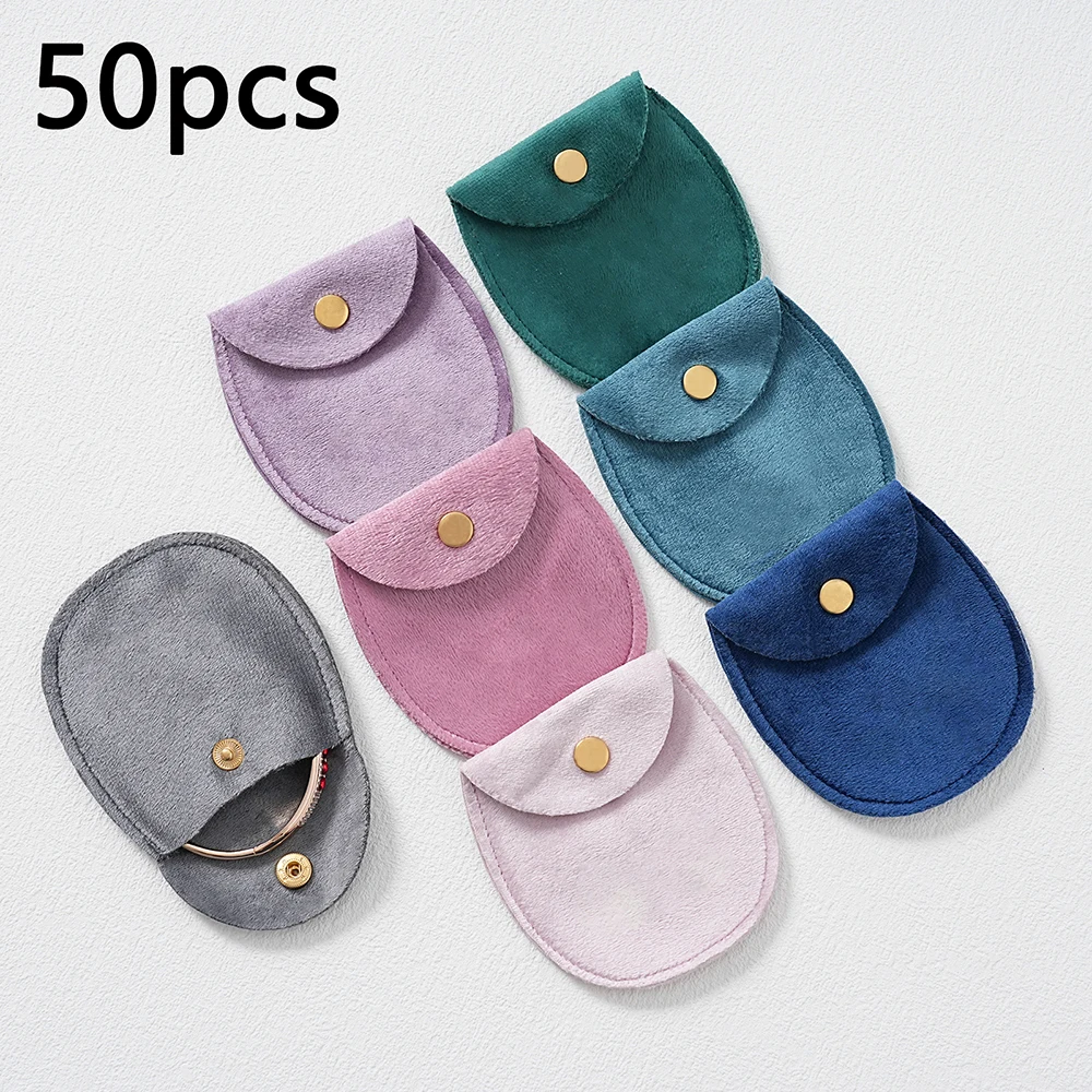 50/10/1pcs Soft Velvet Jewelry Packaging Bag Earring Necklace Storage Pouch Halloween Christmas Wedding Gift Organizer Candy Bag