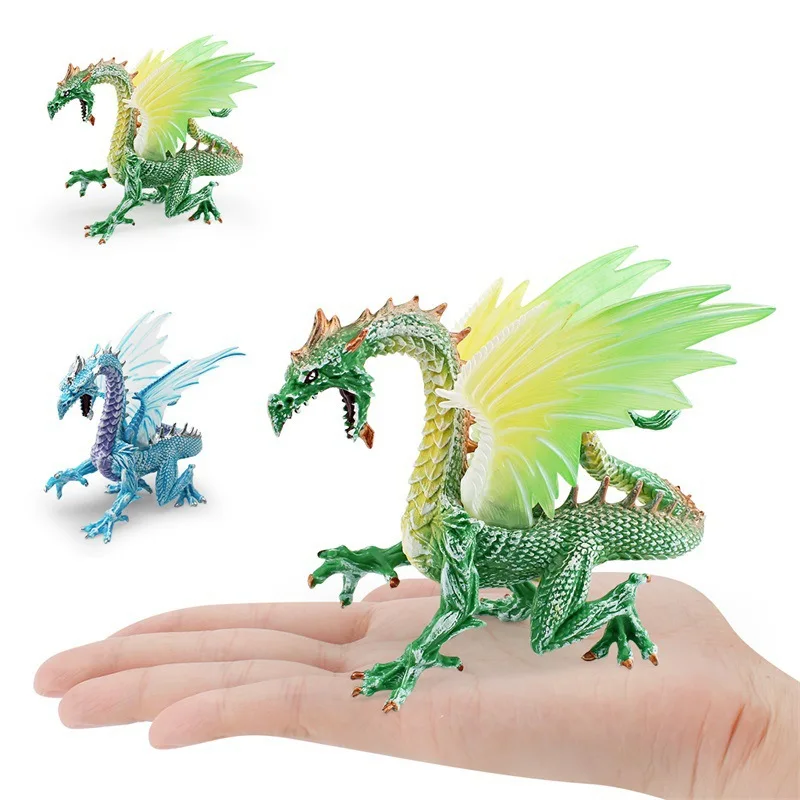 Figuras de dragón de animales mitológicos occidentales de simulación, modelo de dinosaurio mágico volador, adornos de figuras de acción de PVC, juguete de colección para niños