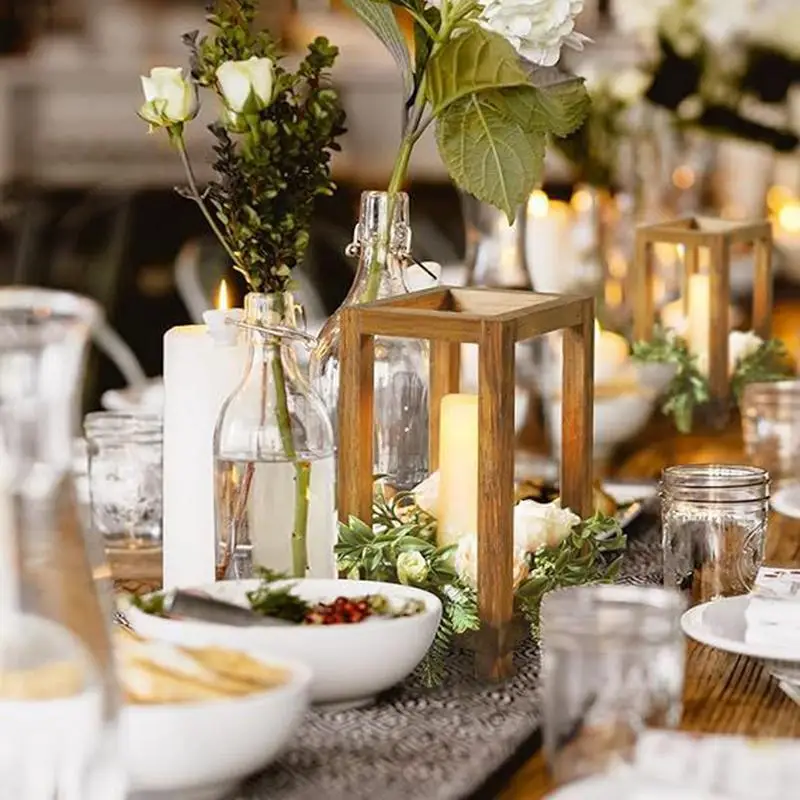 

Table Centerpiece Flower Stand 4X Wedding Reception Centerpiece Flower Vase Indoor Outdoor Wooden Plant Display Rack For