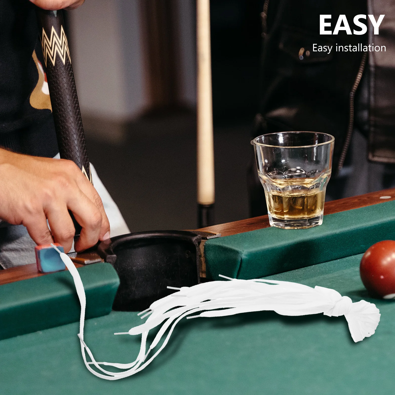 

6Pcs Billiard Table Tack Rope Cotton Accessories White Rope Easy Install High Cost-Performance Ratio Billiard Accessories