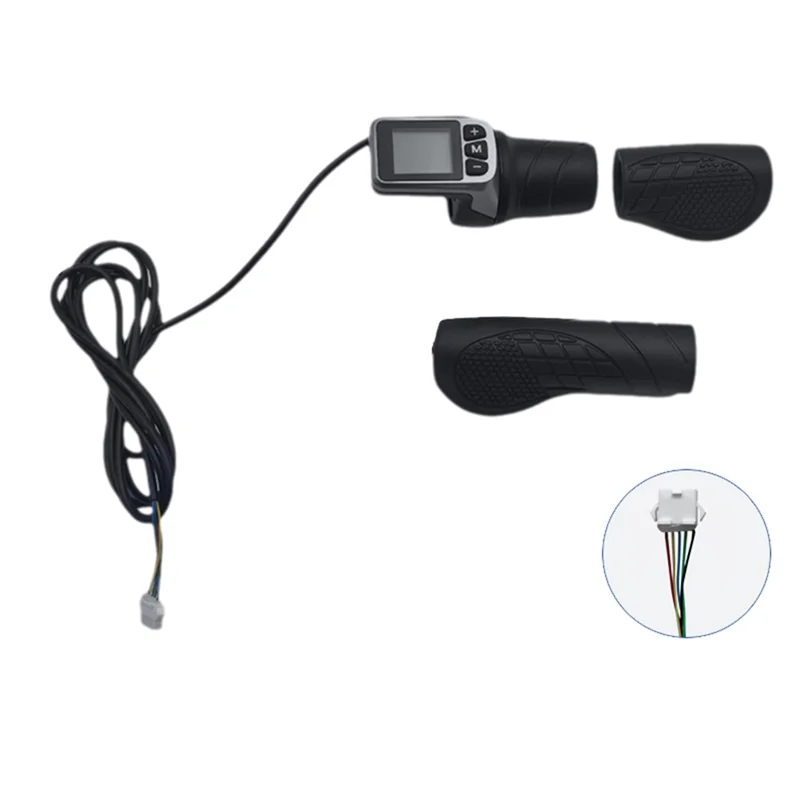 

HOTTURE Electric Scooter Bike 124DX LCD Display Panel Half Throttle Grip Set Twist Handlebar Mounting For Motorcycles