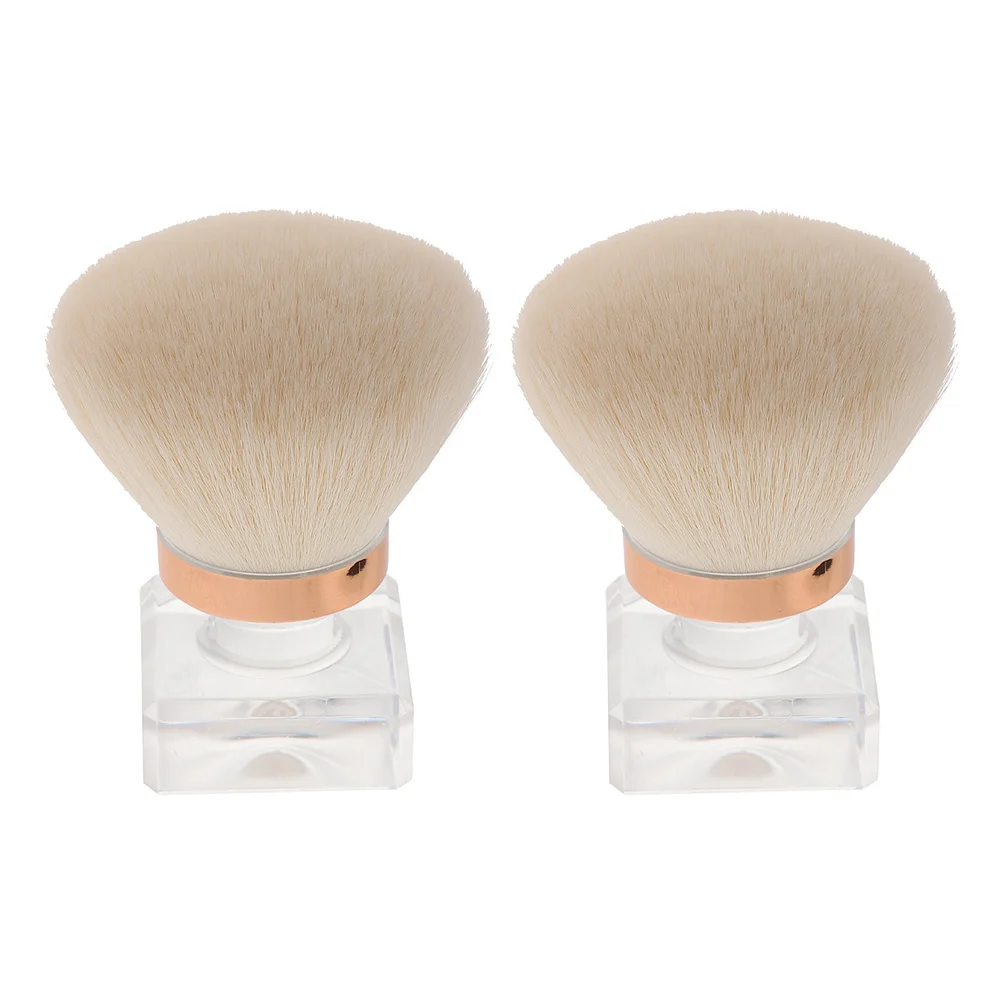 2 個キノコヘッドメイクブラシポータブルパウダーブラッシュファンデーショントラベルアプリケーターネイルクリーニングツール