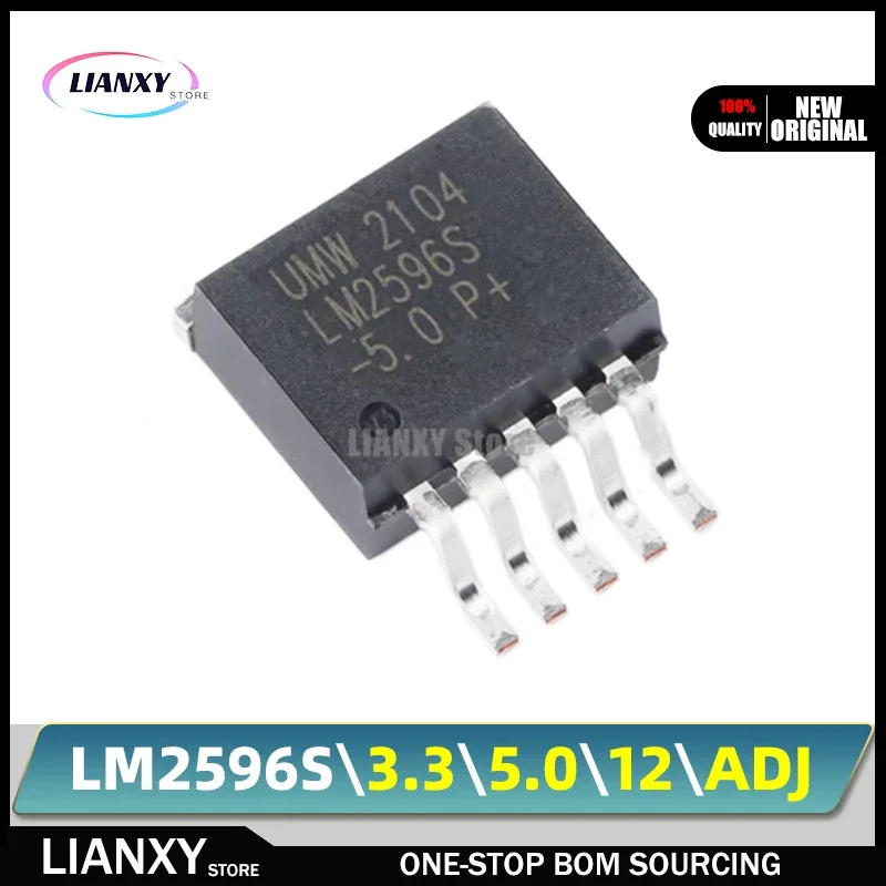 LM2596S-ADJ 3.3V 5.0V 12V     DC-DC UMW XL LM2596S  New Original 5PCS/LOT