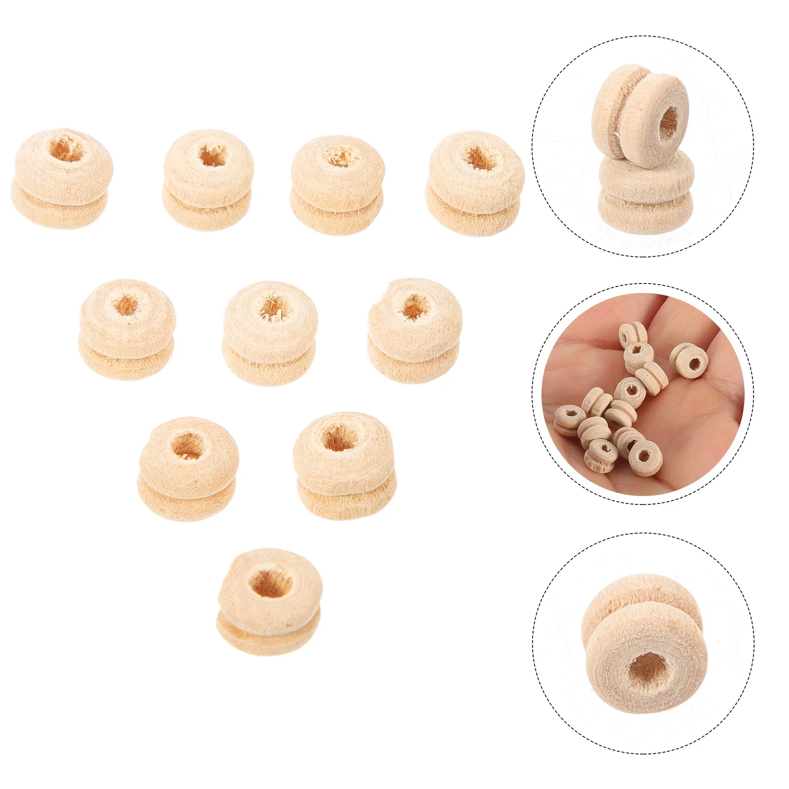 100 قطعة الحرف الطبيعية DIY زاك لم تنته فاصل الخشب للحرف الخرز الخشب الطبيعي مستلزمات صناعة المجوهرات #2