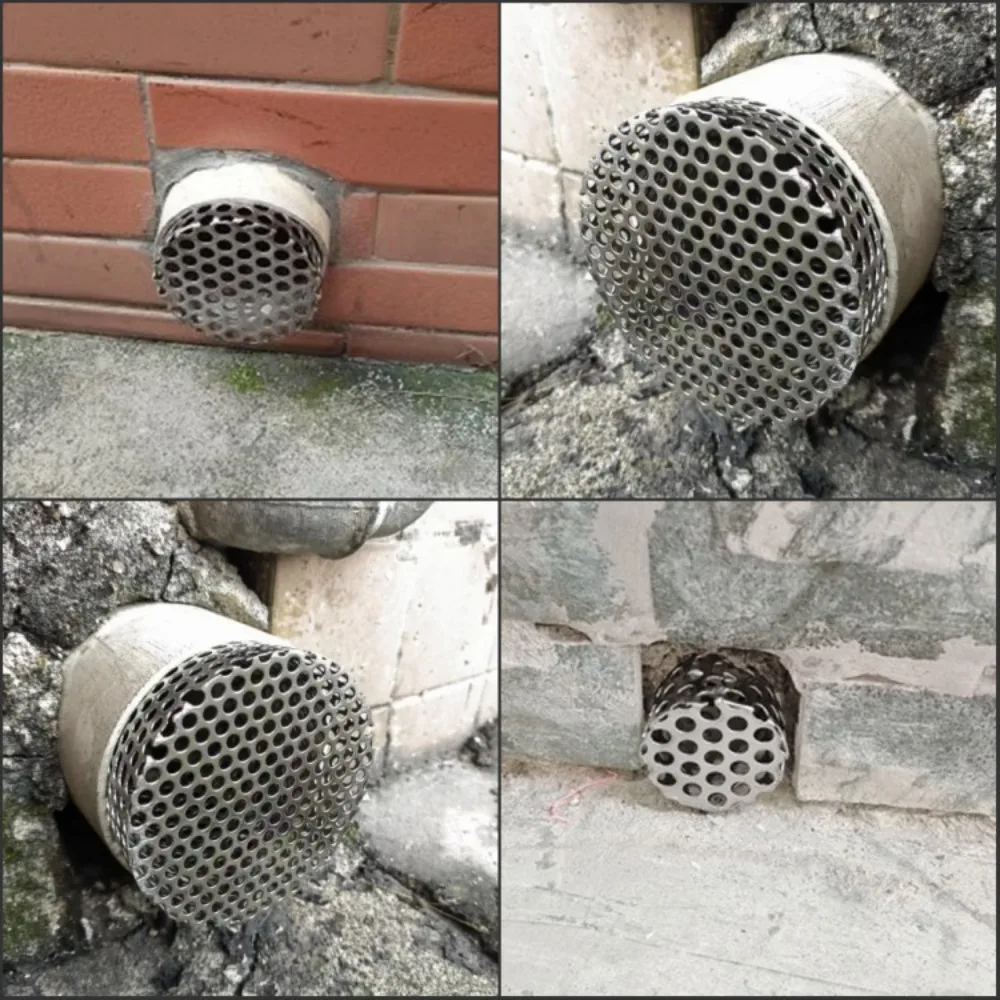 304 Stainless Steel Duct Filter Cap 110mm Diameter Mesh Filter Design Gutter Guard Filter Downspout Strainer For Downspout Use