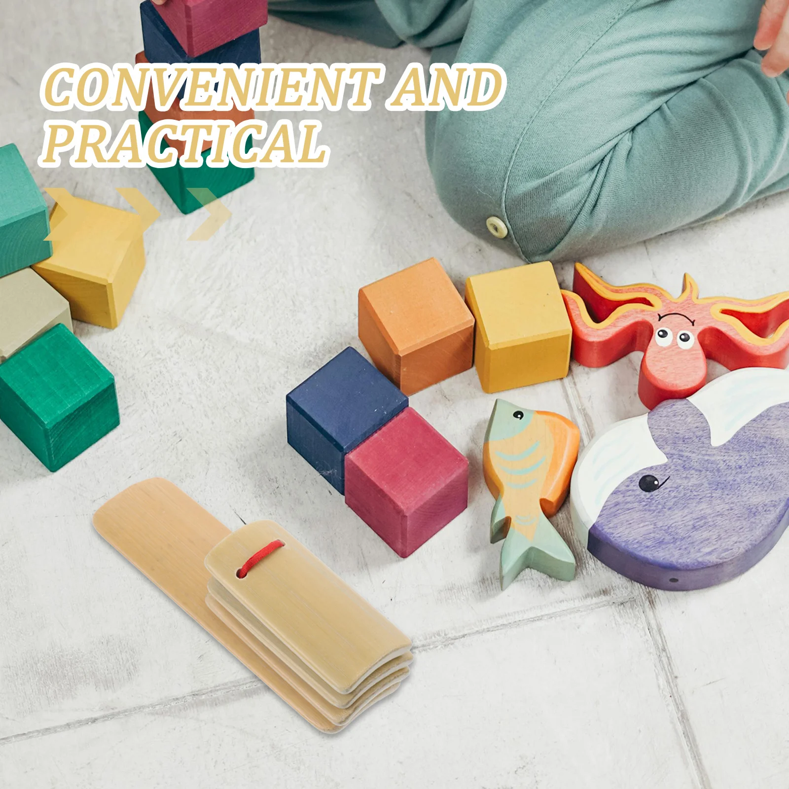 4 Uds. De claquetas de bambú para niños, castañuelas de mano, instrumentos musicales tradicionales chinos Kuaiban para principiantes, música familiar para escenario