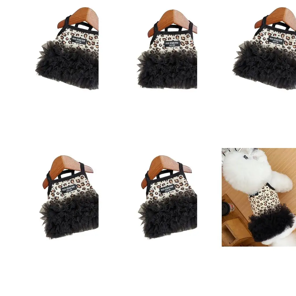  Pet Dress for Small Dog Sweatshirt Princess Leopard Print Clothes Soft Skirt